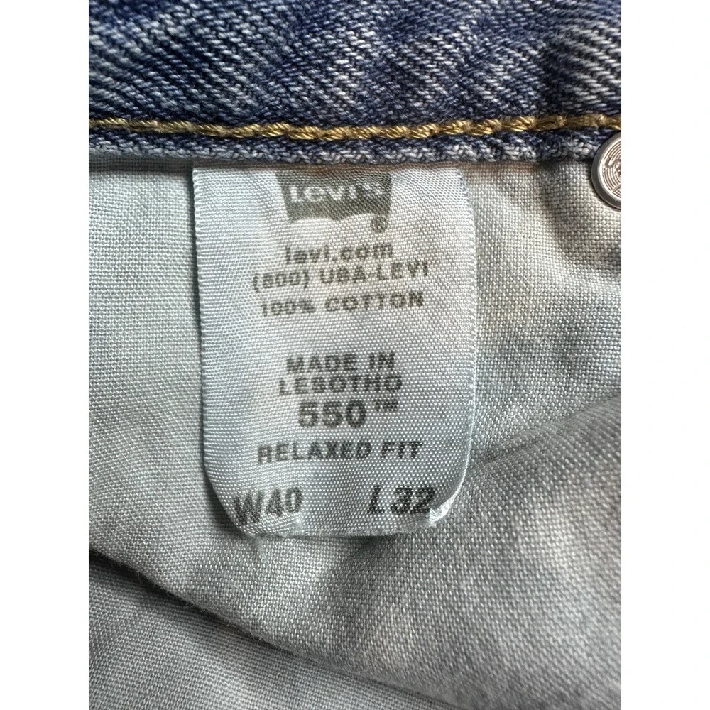 Vintage‎ Levi's 550 Relaxed Fit Jeans Mens 40x32 Light Wash Blue Tapered Denim